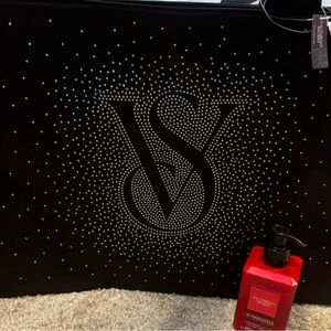 Victoria's Secret Black Tote with Rhinestone Logo